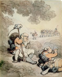 軽歩兵ボランティア、1804（ペンとインク、紙にトイレ） 作： Thomas Rowlandson